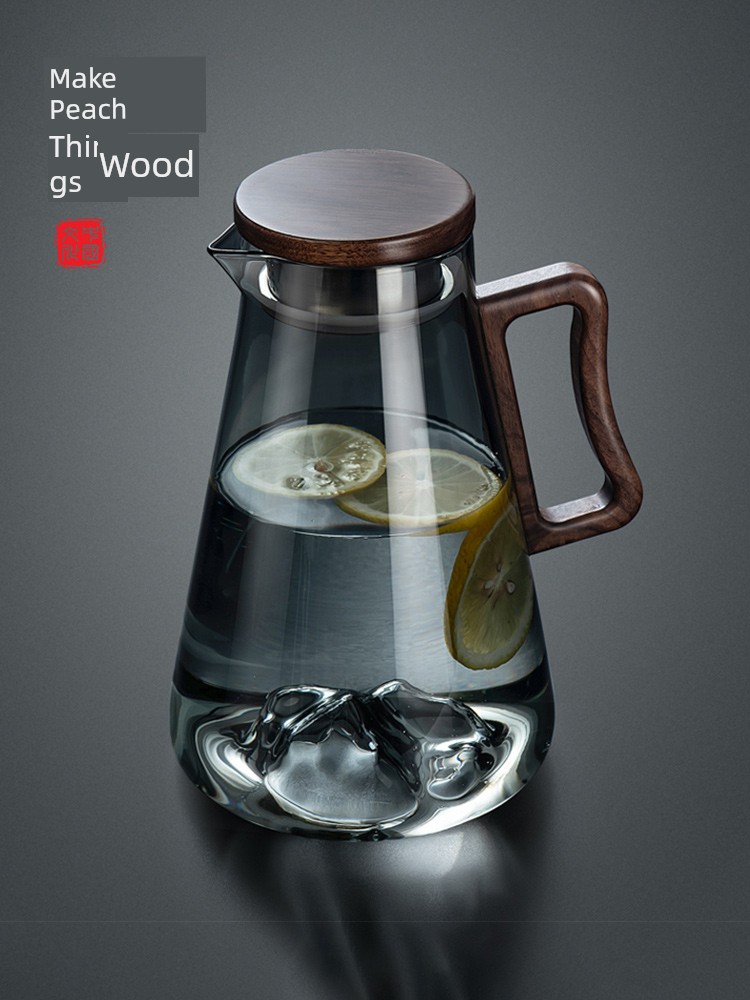 Jie'an Xi High Temperature Resistant Japanese Glass Cold Water Bottle Teapot Large Capacity Jug Living Room Home Cold Water Cup Set
