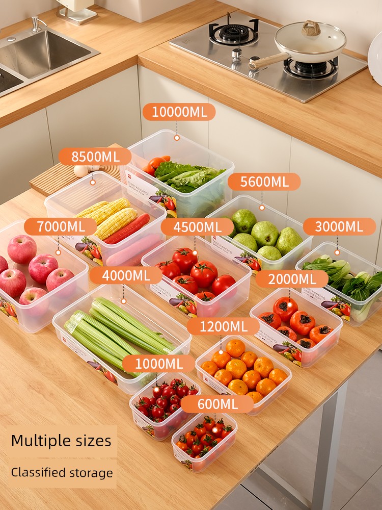 Frozen Dedicated Fresh-Keeping Box Separately Packed Case Food Grade Rectangular Organizing Box Refrigerated Storage Box in Refrigerator