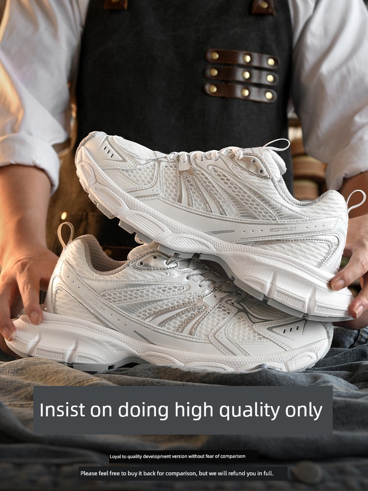 White Clunky Sneakers Men and Women 2025 New Arrival Spring & Fall Thick Sole Increased Sports Leisure Shoes Ins Trendy Fancy