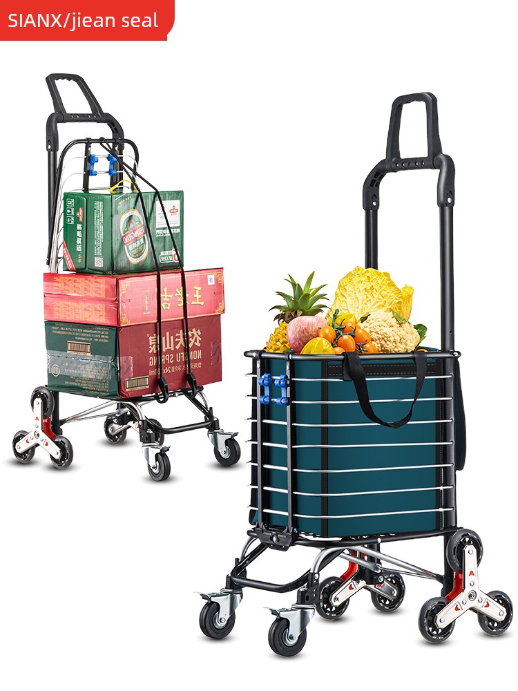 Supermarket Wheel Foldable and Portable Environmental-Friendly Small Trailer for Shopping