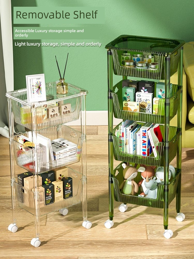 Trolley Rack Multi-Storey Kitchen Floor Bedroom Baby Snacks Bathroom Bathroom Movable Storage Rack