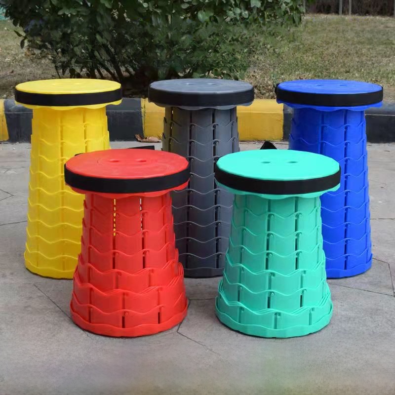 Portable Plastic Adjustable Travel Stool Telescopic