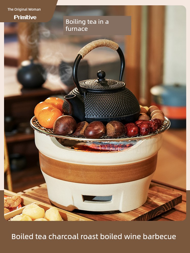 Stove Tea Cooking Roasting Stove Suit For Home Indoor Full Set of Appliances Winter Gathering Hotpot Pottery Clay Clay Stove Charcoal Stove