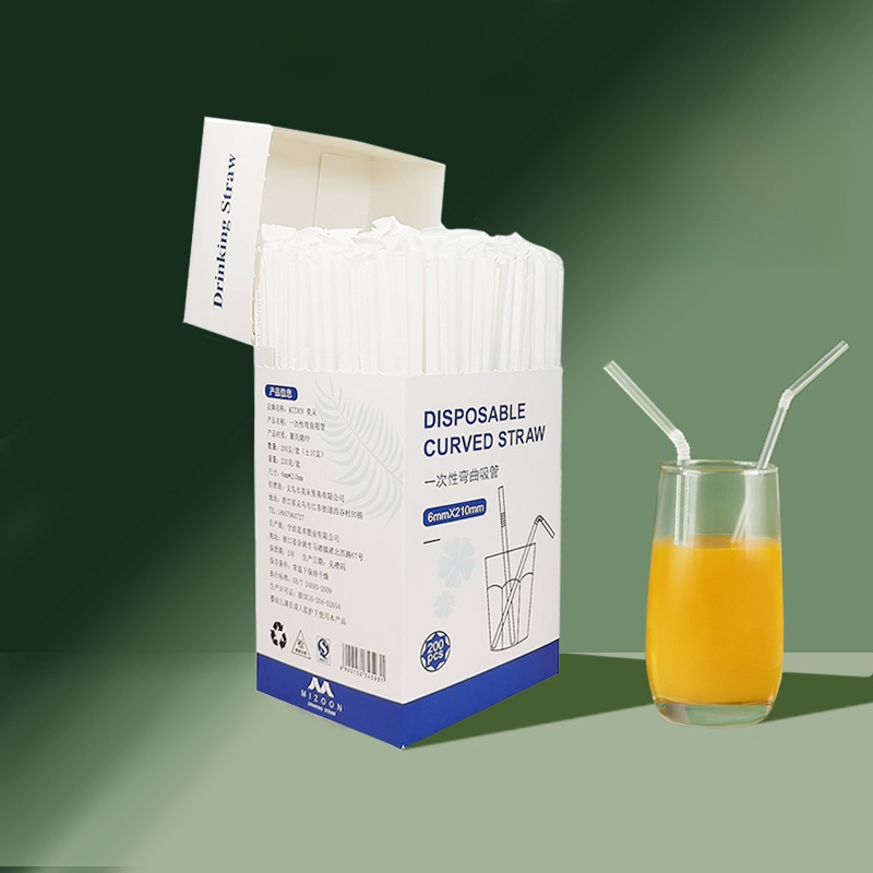 Straw Disposable Separate Packaging Kids Pregnant Women Straight Elbow Bending Food Grade Special Drinking Art Large Diameter