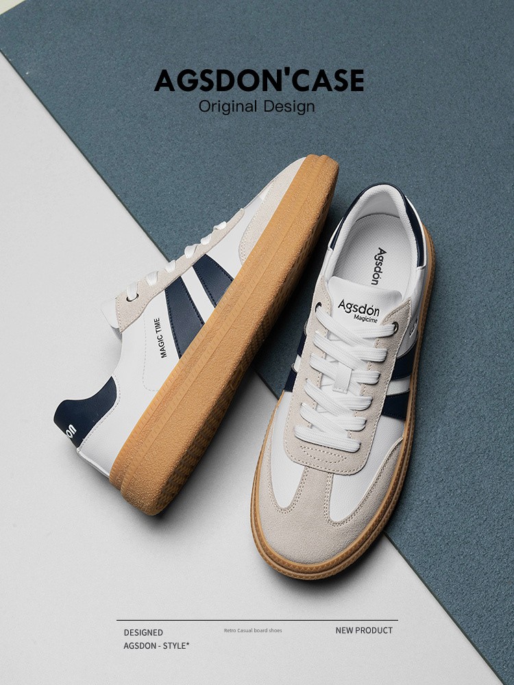 Augusto De Training Shoes Men's Casual Flats Board Shoes Men Genuine Leather Soft Bottom Retro Sports Shoes Spring Men's Shoes