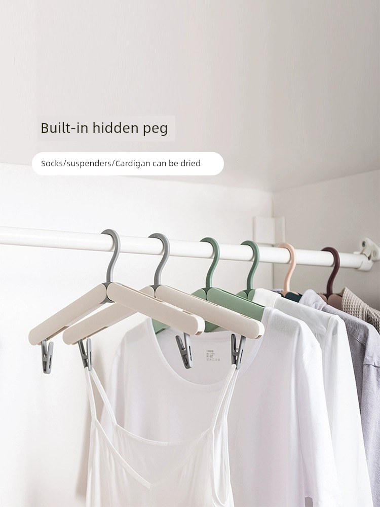 Vertical Foldable Clothes Hanger Portable Business Trip Travel Clothes Hanger Multi-Functional Student Dormitory Clothes Hanger For Home Hanger Clothes Handy Gadget