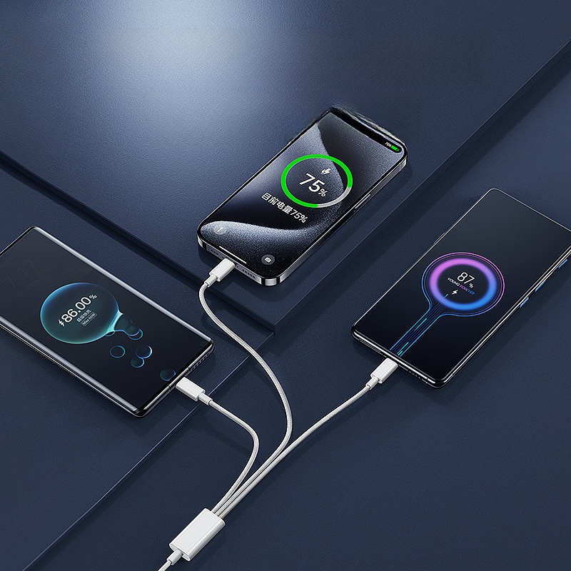 Charger Three-in-One Data Cable Charging Plug One-to-Three Three-Head Charging Cable Fast Charging USB Android Cellphone Plug