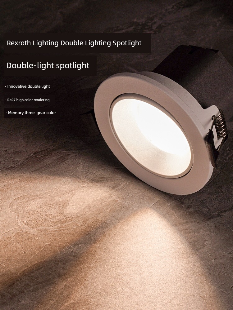 NVC Lighting LED Spotlight Adjustable Angle Rectangular Light Double Light-Emitting Embedded Anti-Glare Wall Washing Dining Room Photo Lamp