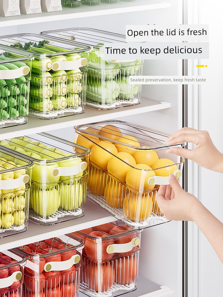 Refrigerator Storage Box Finishing Box Crisper Food Grade Kitchen Dedicated Drawer Vegetable Egg Frozen Storage Handy Gadget
