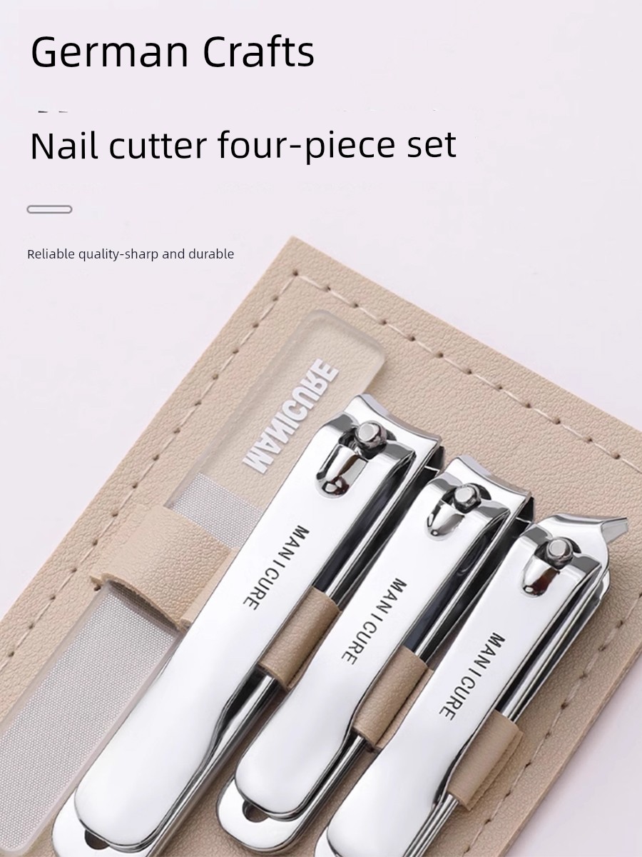 Gradient Color Manicure Four-Piece Set Portable Nail Clippers Suit Nail Scissors Stainless Steel Manicure Pedicure Manicure Implement