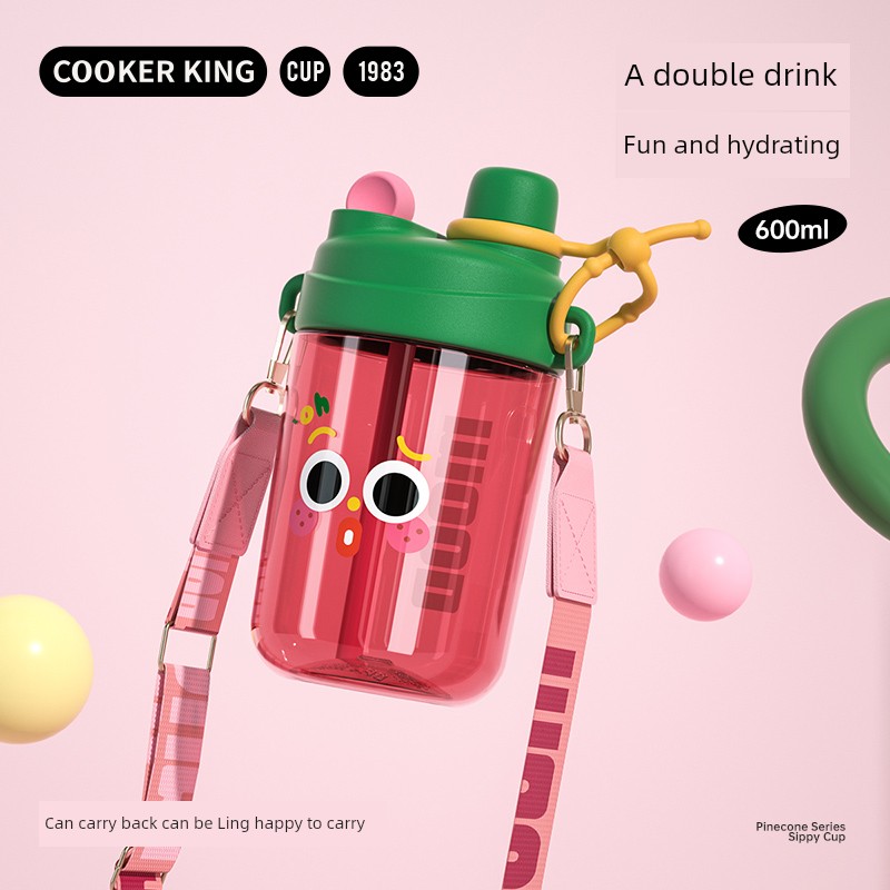 Cooker King Water Cup Cup Girls Summer High-Looking Plastic Kids Portable Special Tritan Kettle Water Bottle for School