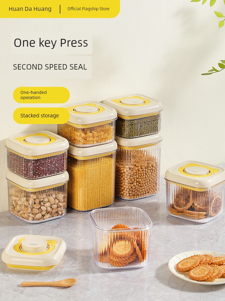 Cooker King Press Sealed Jar Cereals Storage Kitchen Crisper Food Grade Plastic Storage Jar