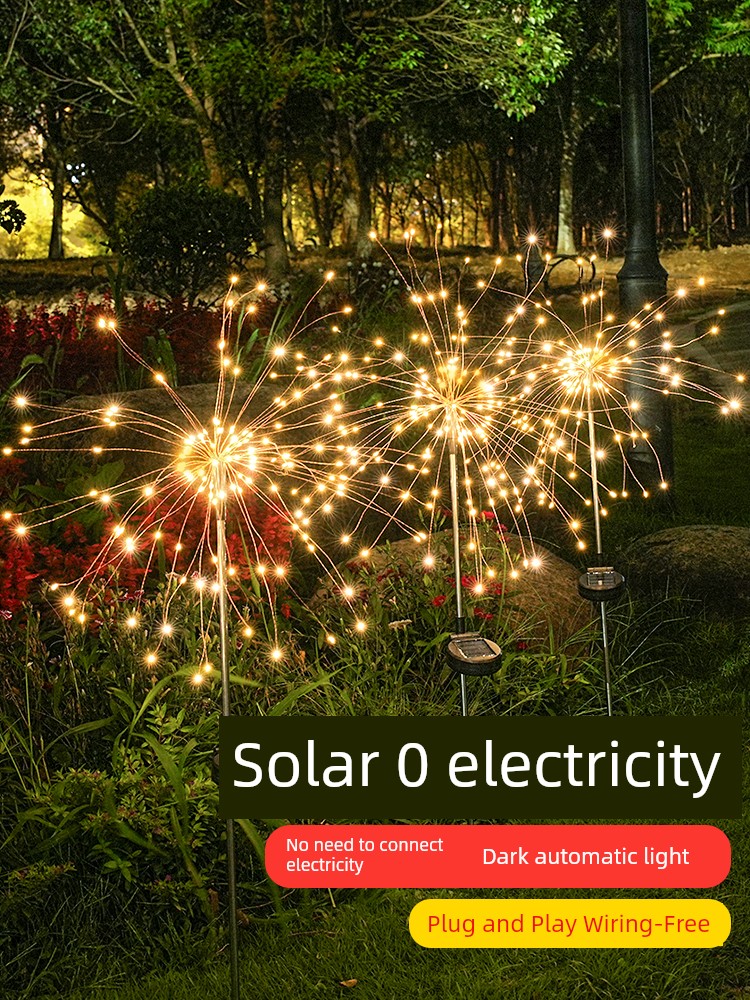 Solar Christmas Dandelion Fireworks Outdoor Lights