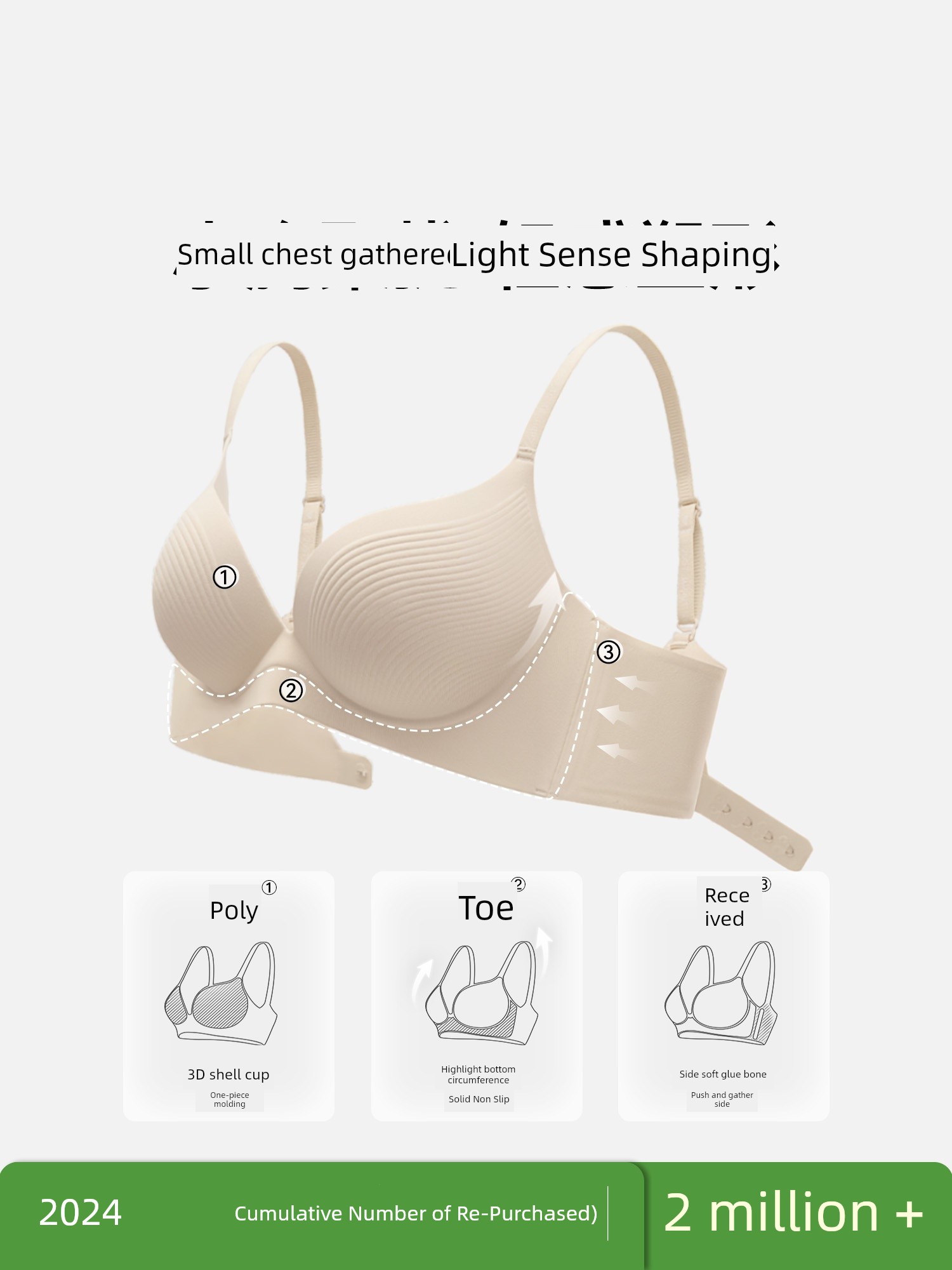 Secretworld Underwear Women Small Bust Push up Big Beauty Back Seamless Breast Collection Anti-sagging New Bra