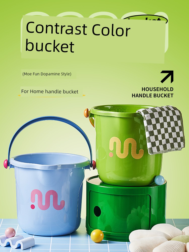 Bucket Household Portable Plastic Bucket for Student Dormitory Bucket Basin Suit Dolly Tub Extra Thick and Durable Large Water Bucket