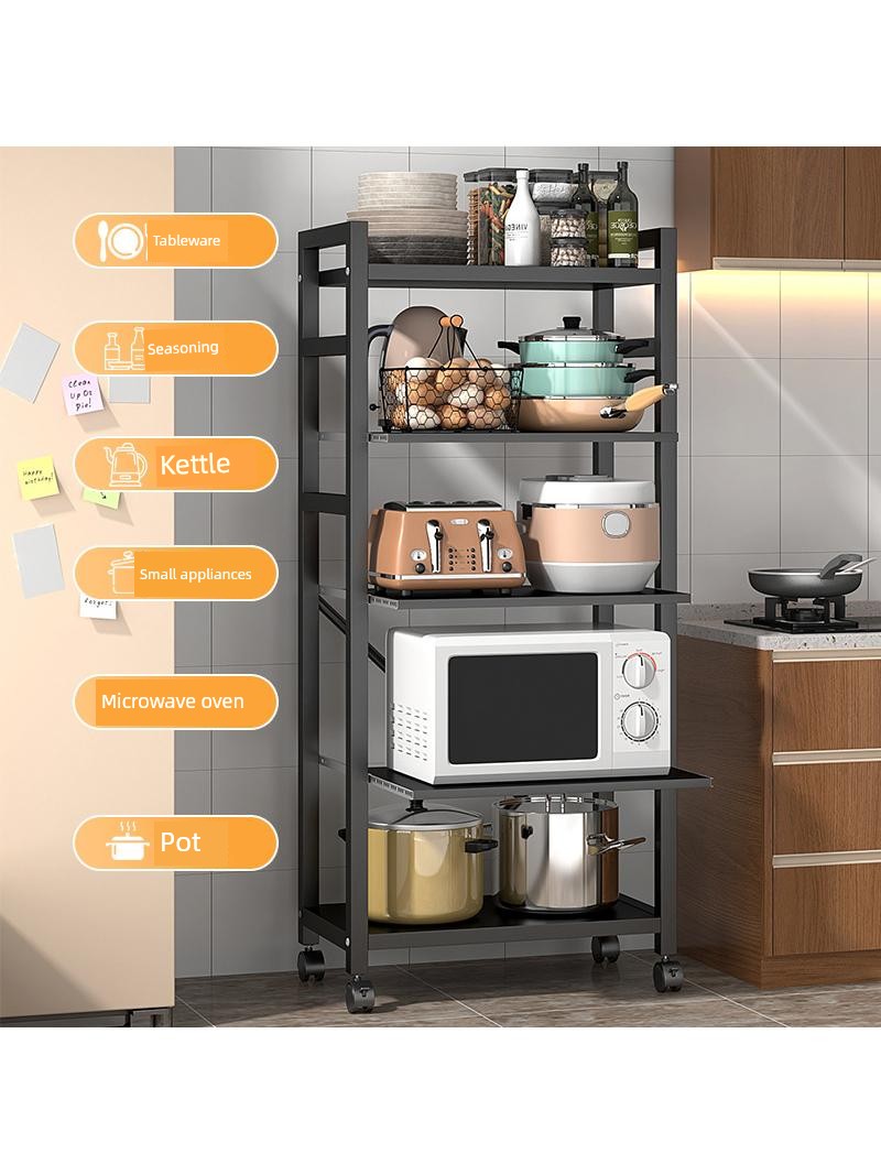 Home Home Drawable Kitchen Storage Rack Floor Pot Rack Multi-Layer Gap Storage Rack Multi-Functional Oven Storage