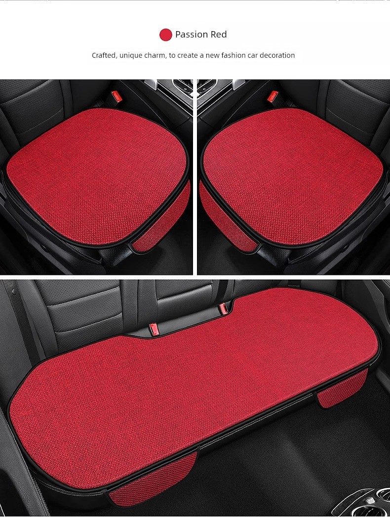 Linen Car Seat Cushion - Rear Ventilation Set