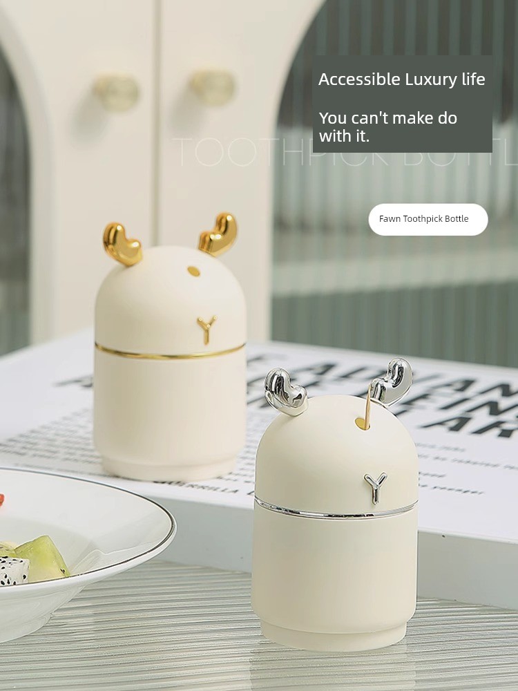 Jujiajia Toothpick Box Living Room Table Push Button Toothpick Bottle For Home Good-looking Creative Automatic Pop-up Toothpick Tin