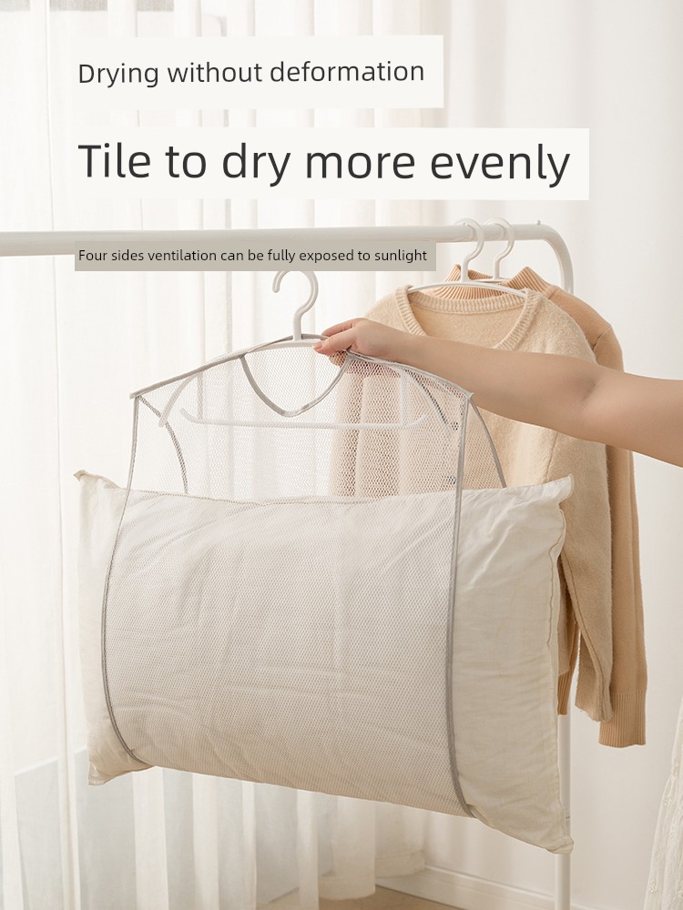 Household Pillow Drying Device Balcony Windproof Drying Rack Outdoor Pillow Drying String Bag Mesh Bag Pillow Doll Rack