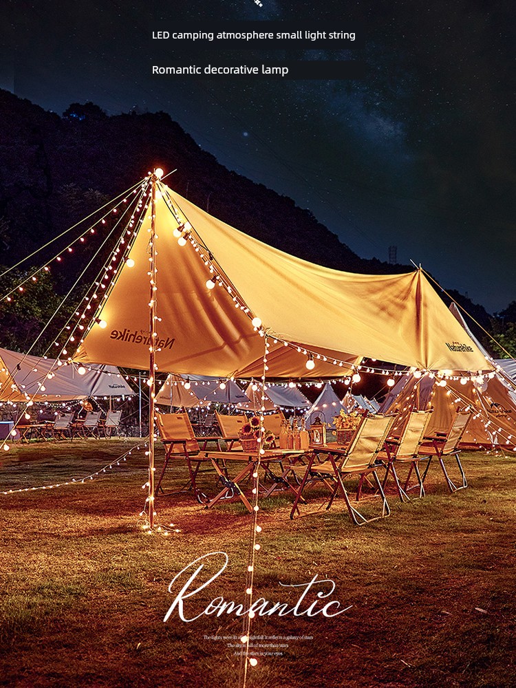 Outdoor Lighting Camping Ambience Light Camping USB Stall Decorations Arrangement Canopy Lighting Chain Tent Light Strip LED Colored Lamp