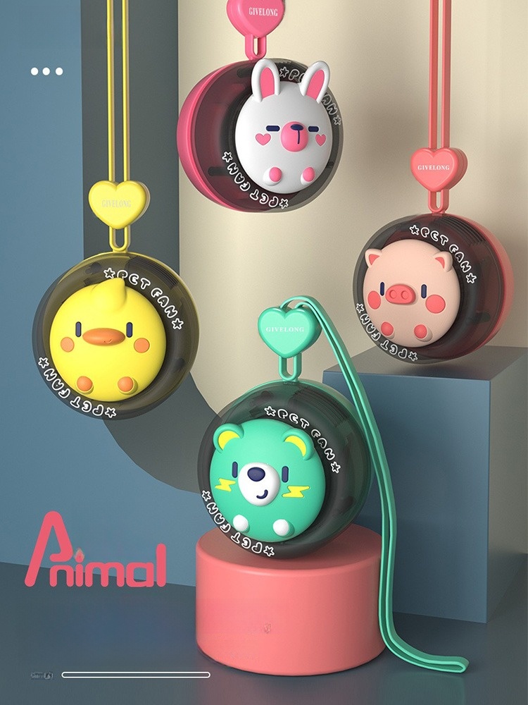 Mini Cute Halterneck Little Fan Portable Kids Student Dormitory Leaf-Free 2023 New Arrival Portable Mini Small Rechargeable Mute Super Strong Summer Silent Internet Celebrity Halterneck Fan