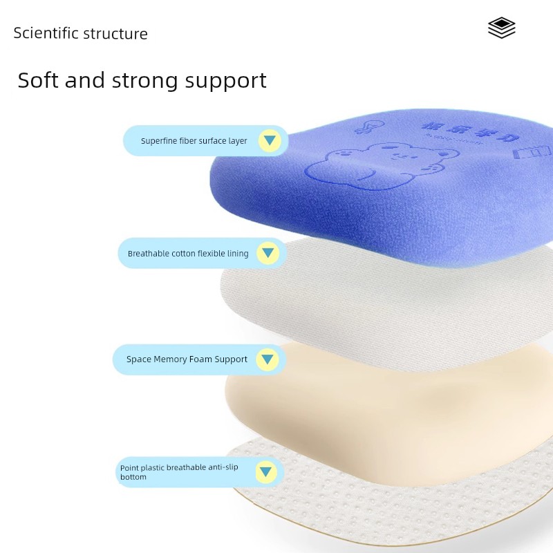 Primary School Student Seat Cushion Class Classroom Dedicated Kids Kindergarten Stool Seat Anti-Butt Pain Memory Foam