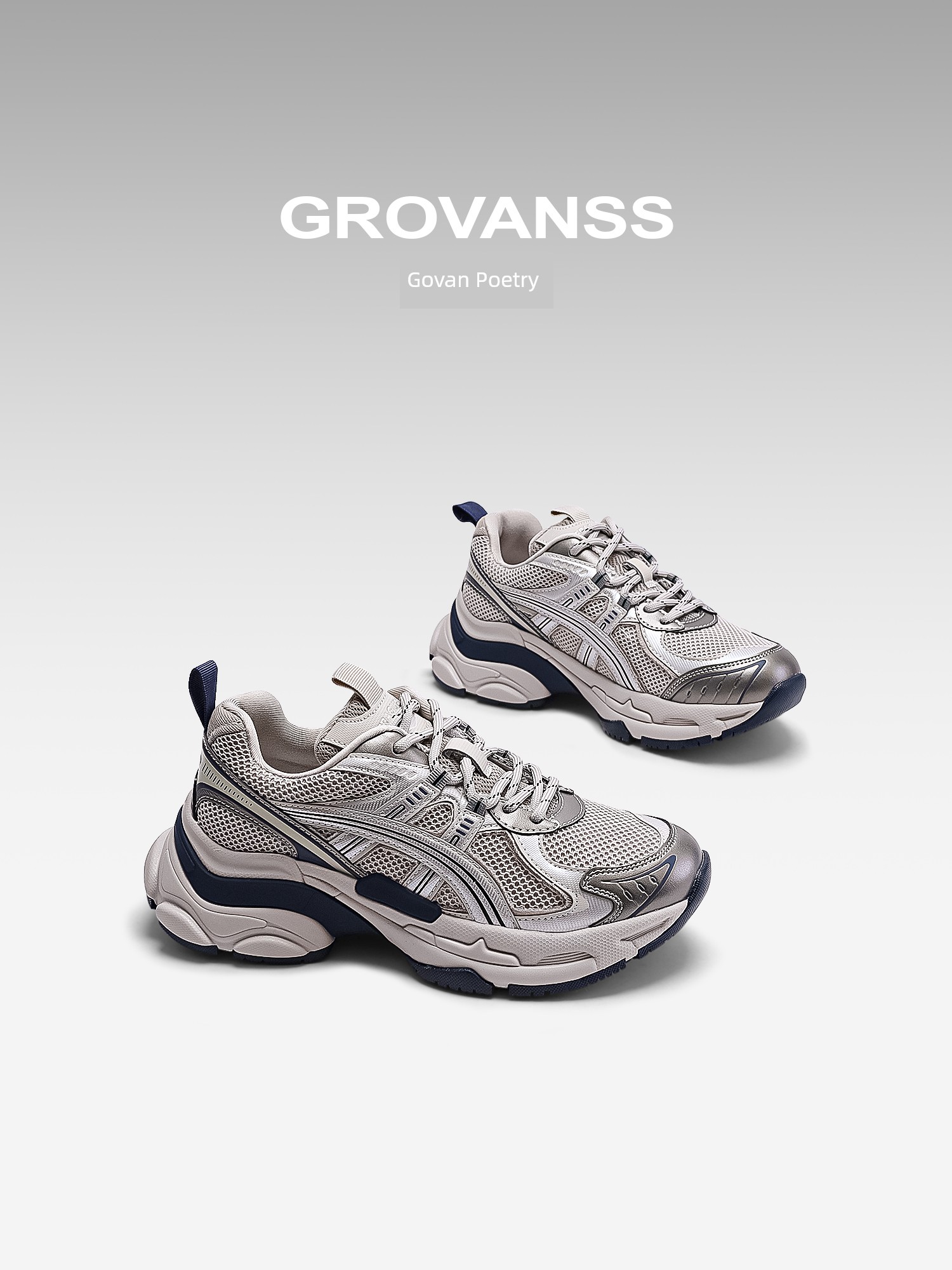 Goldfarm Poetry Women's Shoes 2025 Early Spring New Arrival Easiest for Match Sports Casual Shoes Breathable Platform Dad Shoes Mesh Jogging Shoes