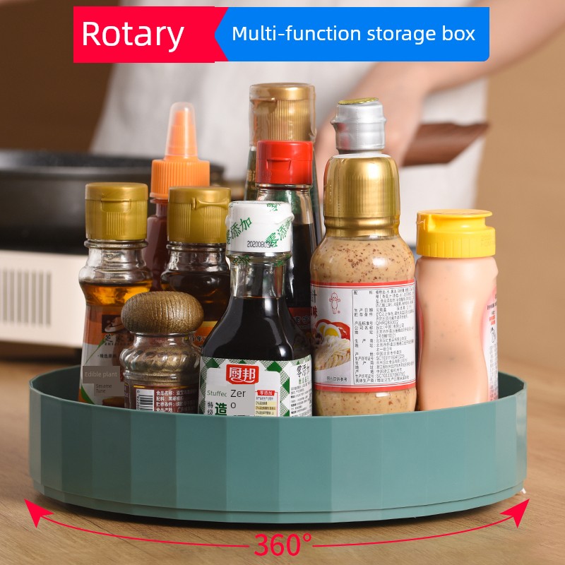 Kitchen Rotate Storage Rack Countertop Multi-Functional Seasoning Seasoning Bottle Seasoning Rack Desktop Turntable Cosmetics Storage Box