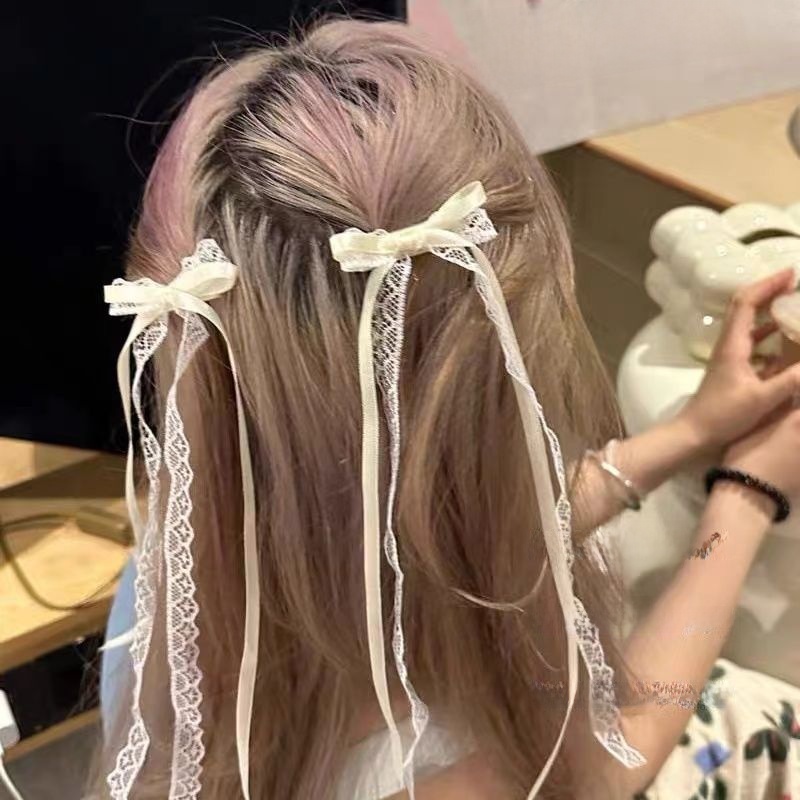 Young Adult Fairy Lace Hairpin Bows Ribbon