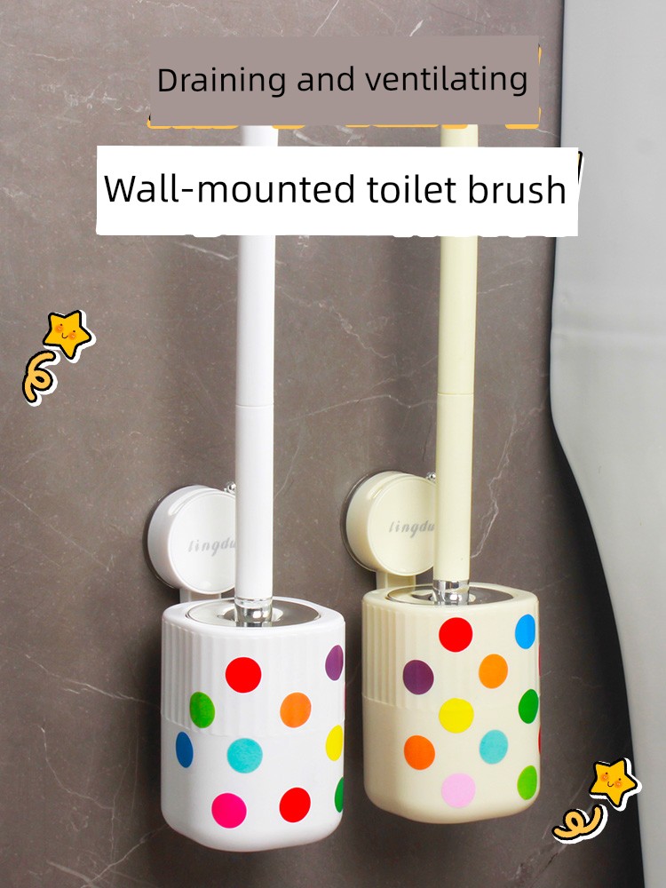 Suction Cup Toilet Brush For Home No Dead Angle 2024 New Arrival Wall Hanging Toilet Brush Toilet Cleaning Brush Handy Gadget