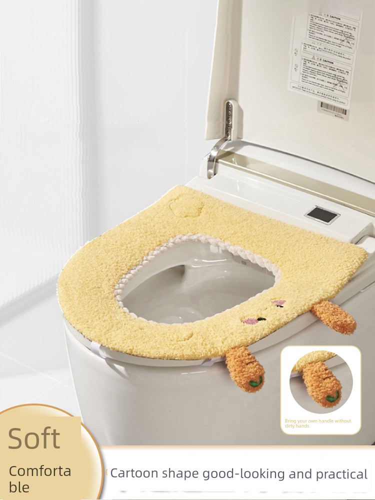 Toilet Mat Winter 2024 New Arrival For Home All Year Round Neutral Fleece-lined Thickened Cushion Toilet Toilet Mat