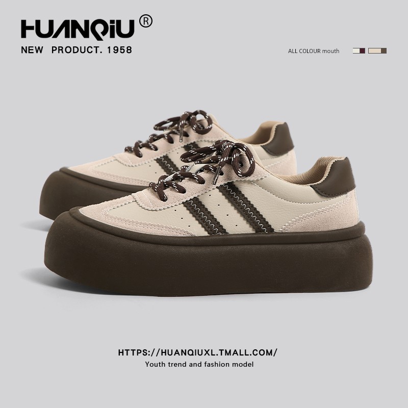Universal Retro Platform German Training Shoes Women's 2024 New Arrival Fall and Winter Niche Style Original All-Matching Height Increasing Casual Bread Board Shoes