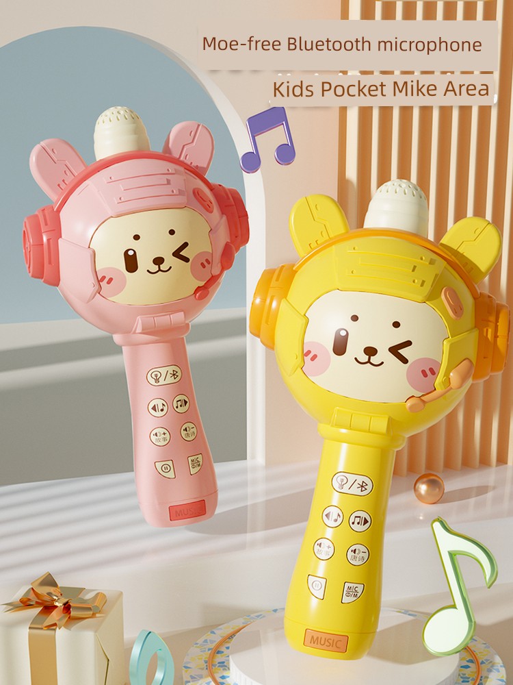 Microphone Kids Wireless Stereo Integrated Echo Microphone Early Education Karaoke Machine Baby Toys for Little Girls Karaoke