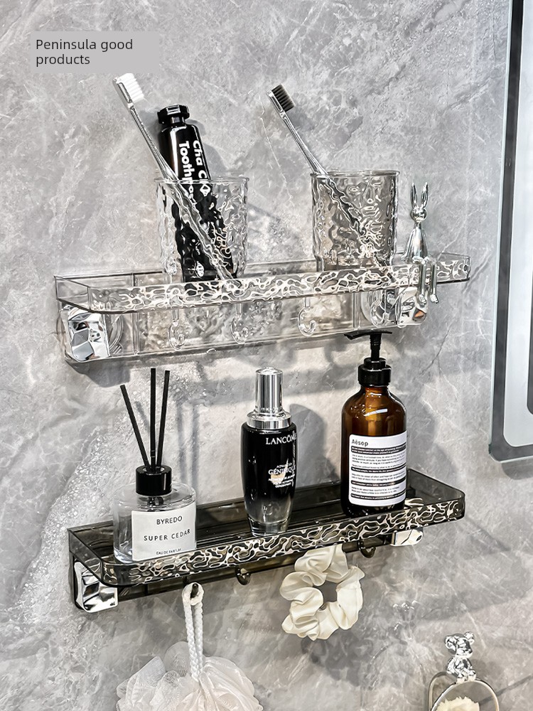 Wall-Mounted Shelves Punch-Free Toilet Sink Suction Cup