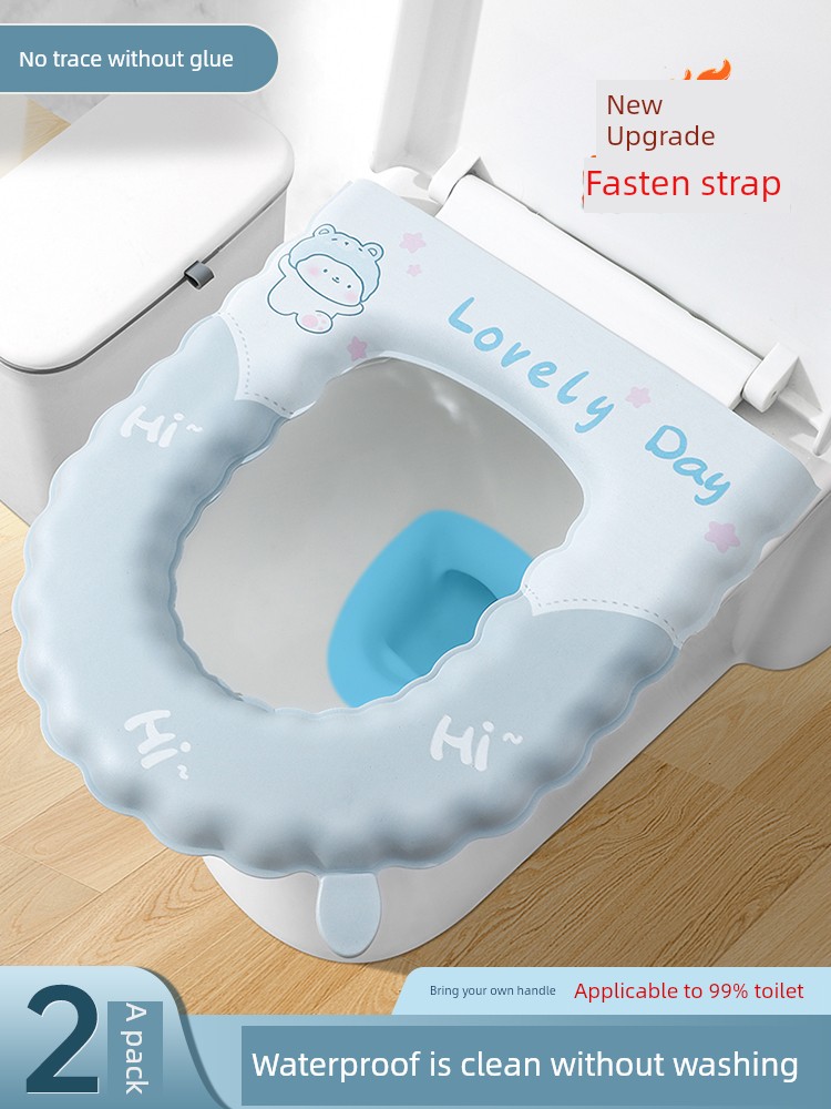 Lace-up Waterproof Toilet All Year Round Universal Toilet Seat Cover