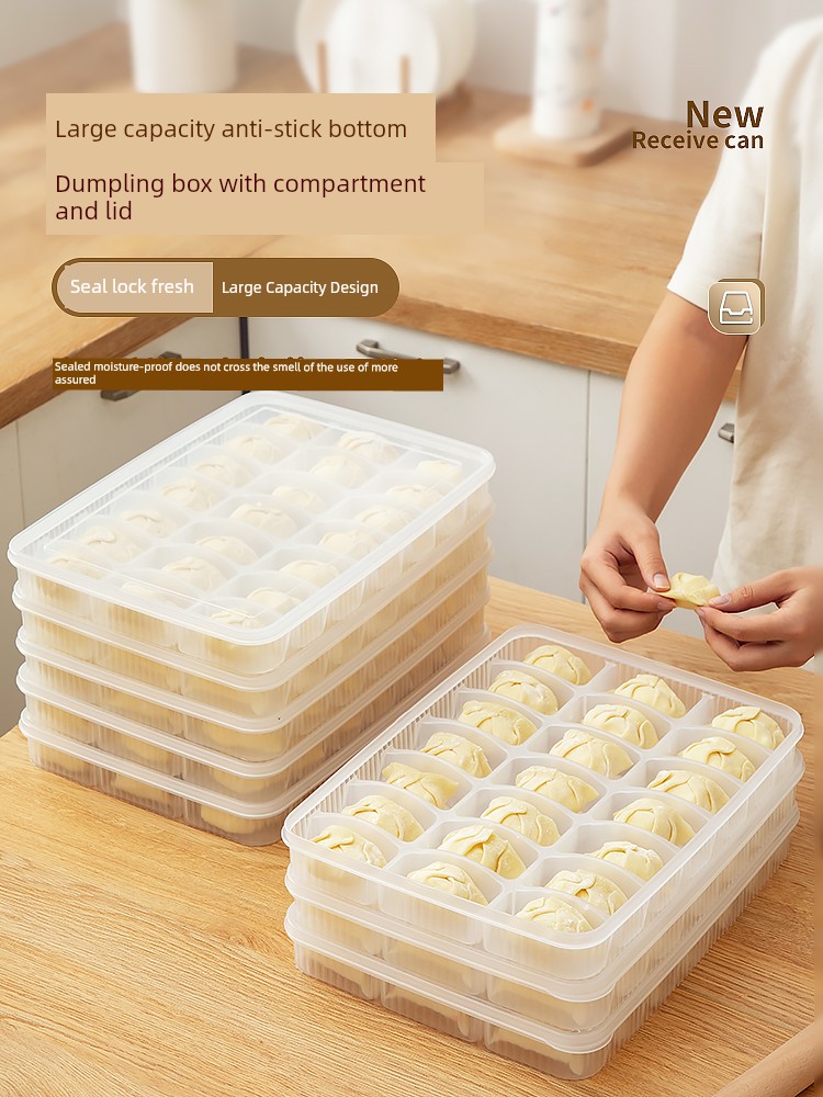 Multi-Layer Food Dumplings Box for Quick-Frozen Kitchen Refrigerator
