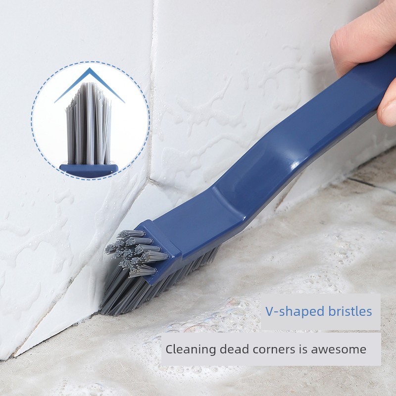 Three-in-One Gap Brush Bathroom Floor Seam Brush Floor Corner Washing Bathroom Long Handle Bristle No Dead Angle Cleaning Brush