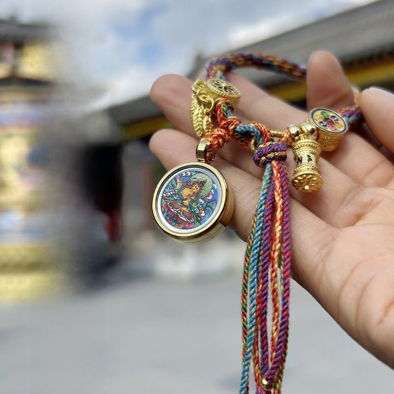 Zodiac Eight Patron Saints Thangka Woven Hand Strap