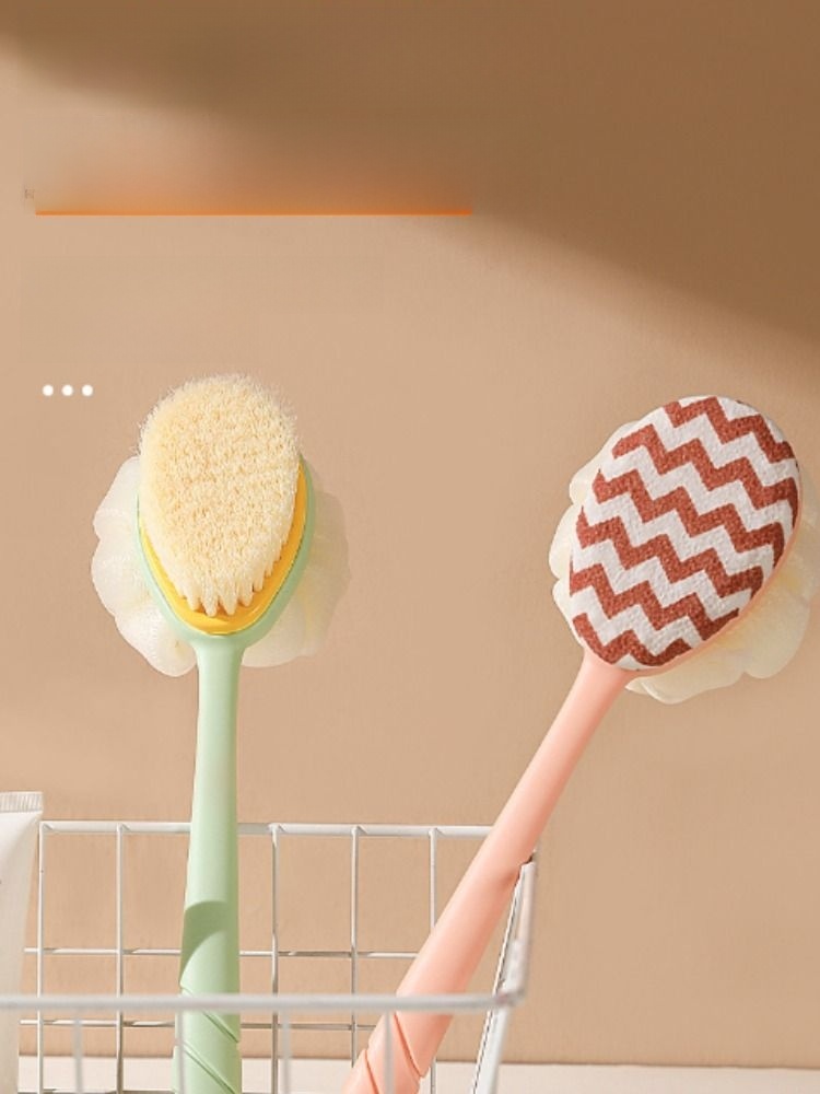 Long Handle Soft Fur Two-in-One Bath Ball Bath Towel