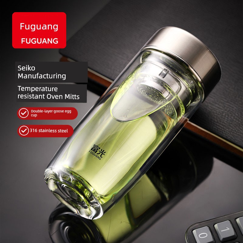 Fuguang High-End Office Car Double Layer Glass Cup
