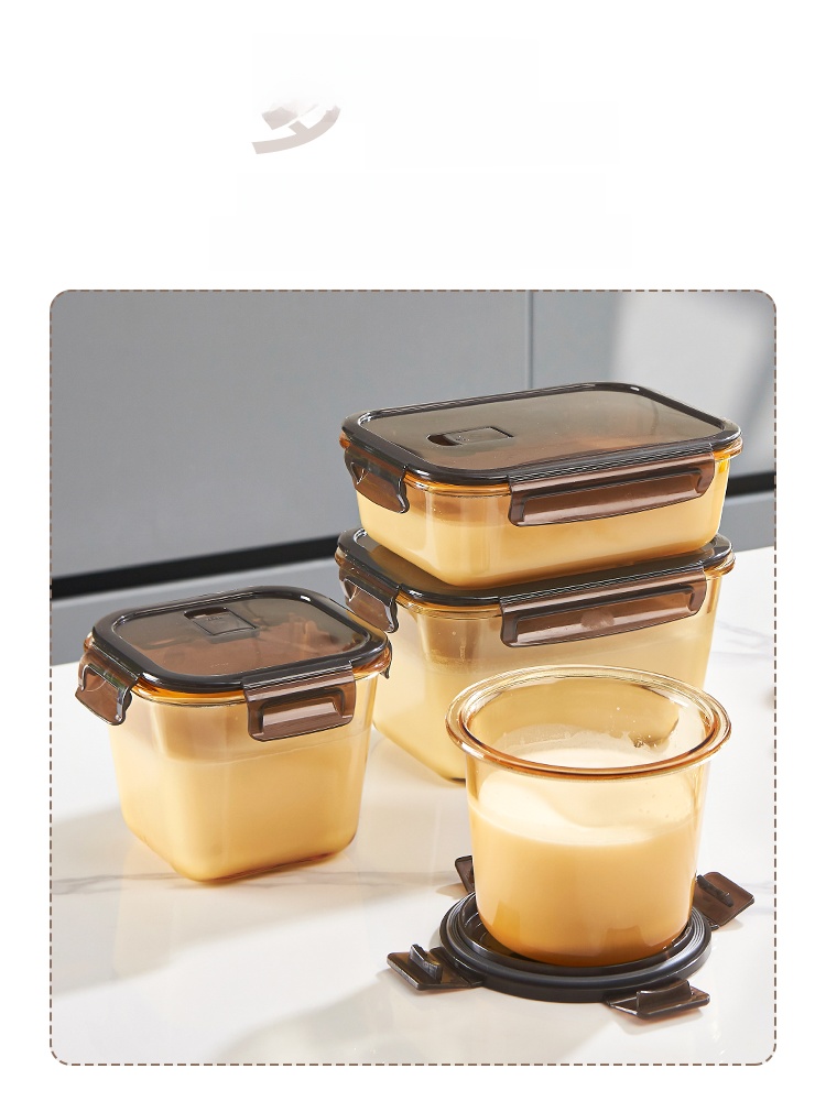 Kitchen Glass Crisper with Lid Refrigerator Lard Jar