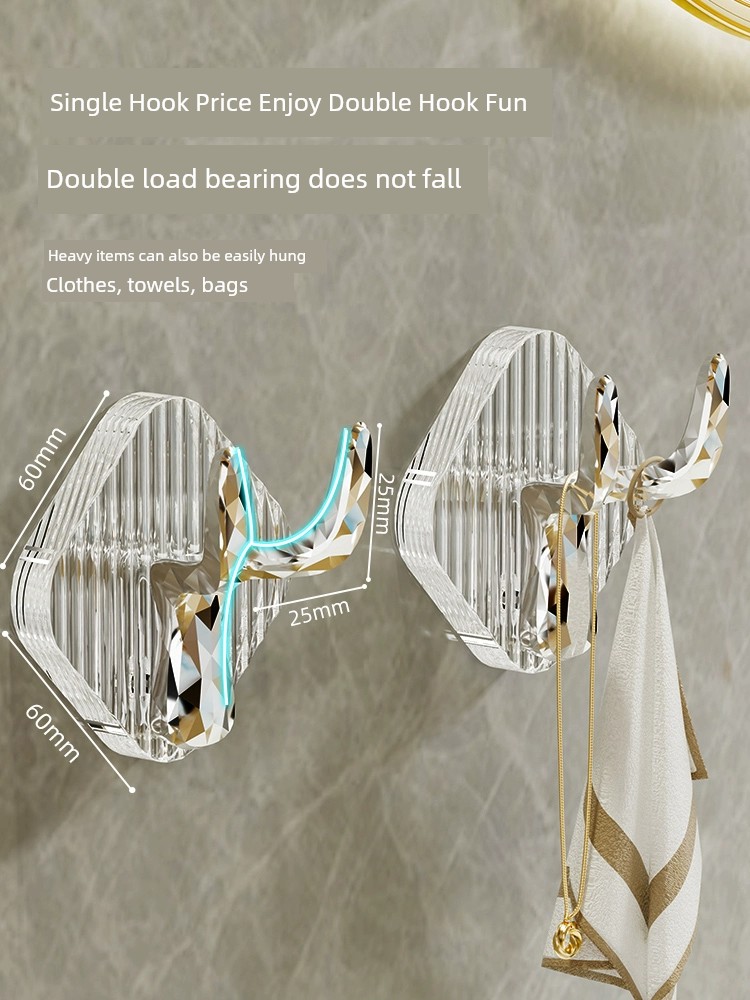 Accessible Luxury Viscose Strong Load-Bearing Non-Perforated Towel Hook