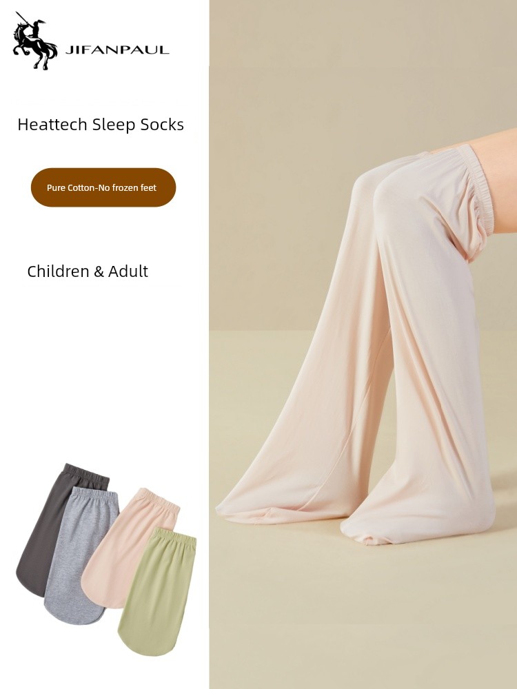 Fall Sleeping Socks Female Pure Cotton Confinement Foot Sock Children Elderly Thin Warm-Keeping Socks Adult Air Conditioner Leg Warmer Long Socks