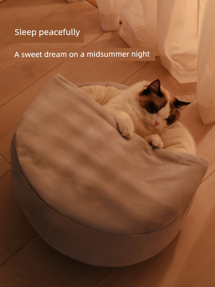 Diamond Quilt Cat Nest All Year Round Neutral Pet Summer Kitty Cool Nest Dog Kennel Supplies Summer Closed Cat Bed