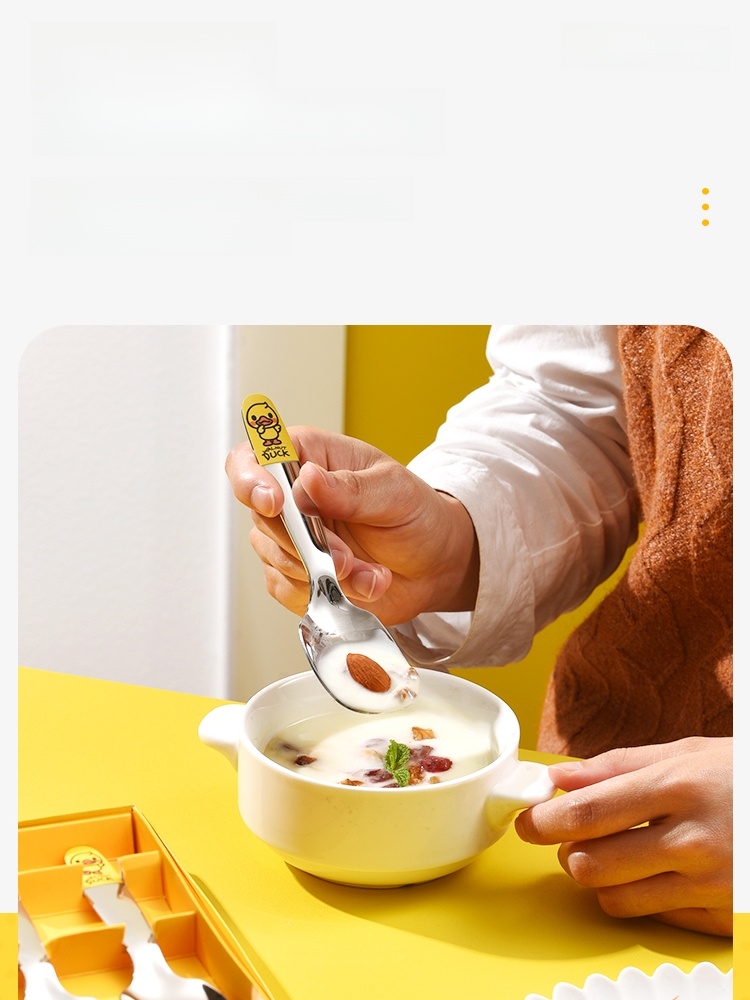 Kids Cartoon Student Cute Wide Spoon Ins Small Yellow Duck