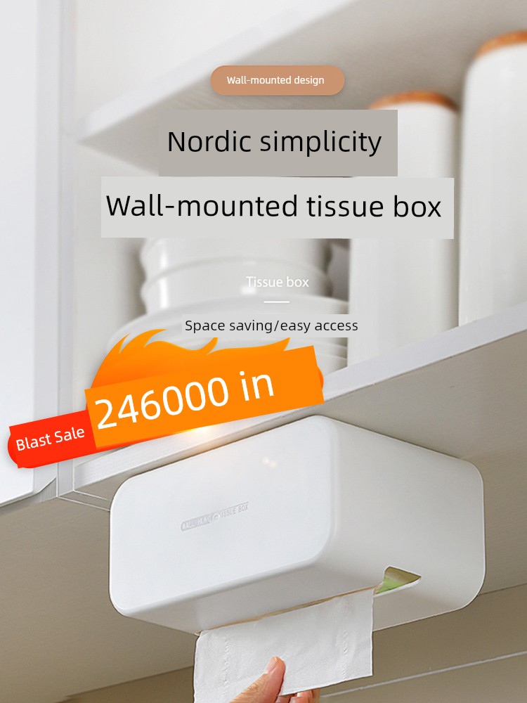 Kitchen Dining Room Wall-Mounted Bedroom Punch-Free Paper Holder