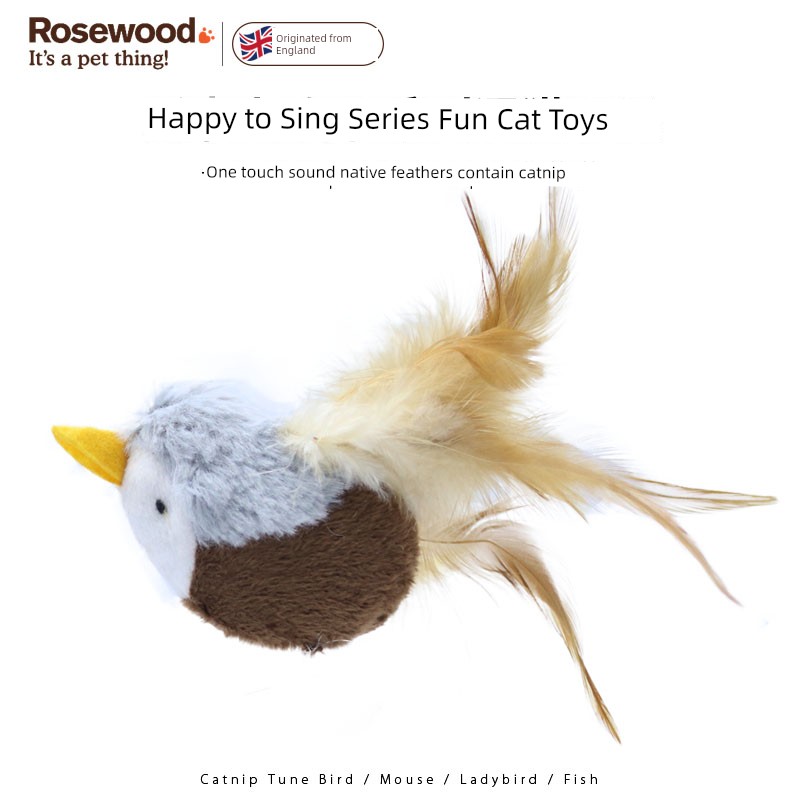 Rosewood Lay's for Cat Toys Self-Hi Relieving Stuffy Cat Teaser Handy Gadget Kittens Supplies Feather Little Mouse