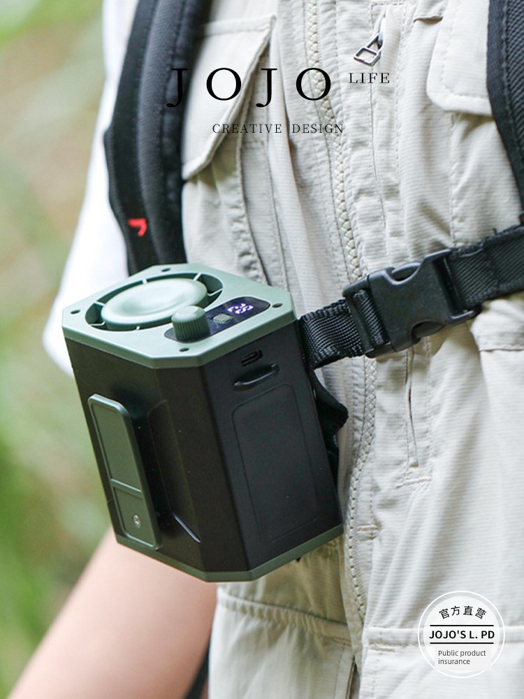 Jojo's L. Pd. Snapshot. Waist Clip Hundred Speed Control Wind Power Bank High-Speed Fan | Snapshot
