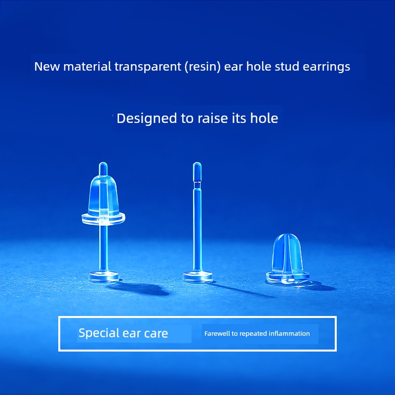 Women's Anti-Blocking Invisible Sleep No Need to Take off Earrings Transparent Resin