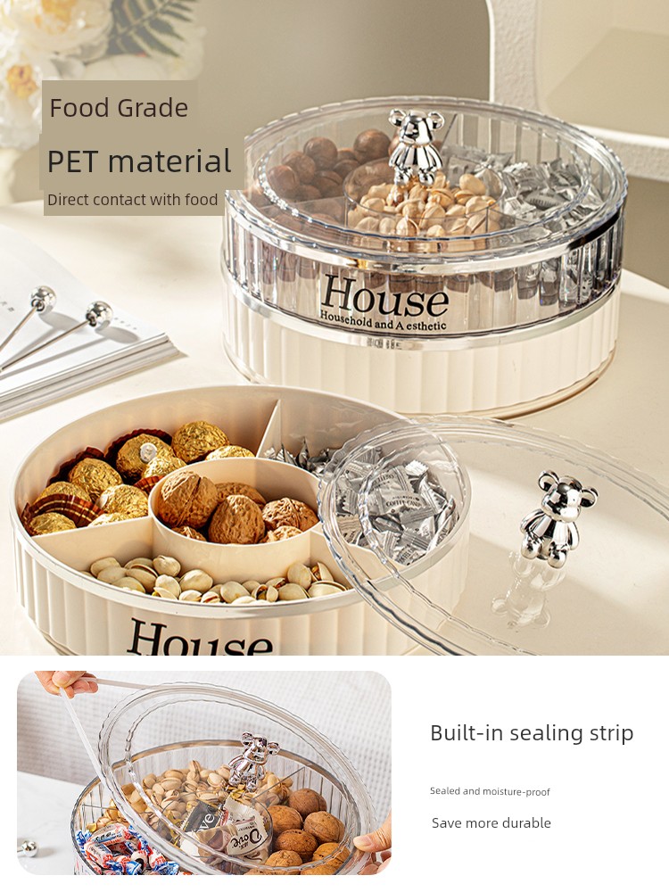 Modern Housewife Dried Fruit Tray For Home Living Room Coffee Table New Arrival Stove Cooking Tea Fruit Plate Snack Nut Plate Candy Box